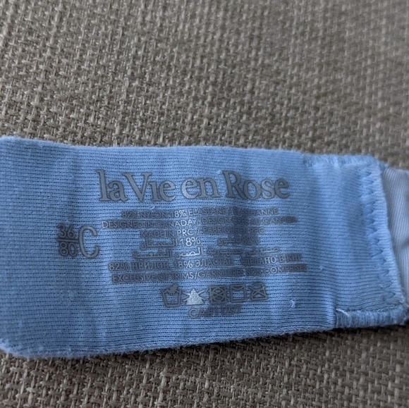 La vie en rose lace t shirt bra pastel blue size 36C C082 - Picture 4 of 7